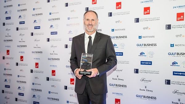 Martin Stewart, CEO of OSN, receives the award. Martin Stewart, CEO of OSN, receives the award.