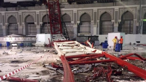 A crane collapsed onto Mecca's Grand Mosque, killing 107 and injured 238 more. (AFP/File)