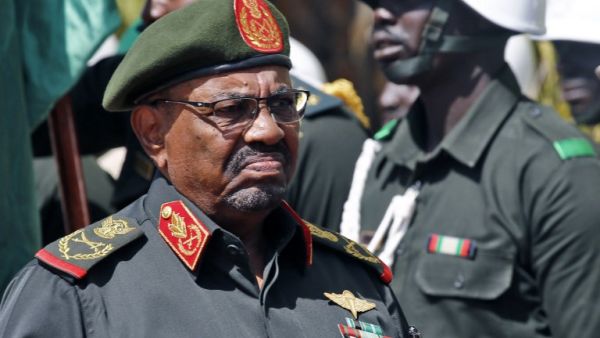 Sudanese President Omar al-Bashir arrives to address members of the Popular Defence Force (PDF), a paramilitary group, in the capital Khartoum on February 12, 2019. (AFP)
