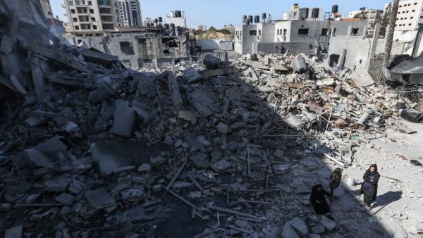 Those strikes were in response to a rare long-distance rocket attack from the Palestinian enclave that hit a home north of Tel Aviv and wounded seven people early on Monday. (MAHMUD HAMS / AFP)
