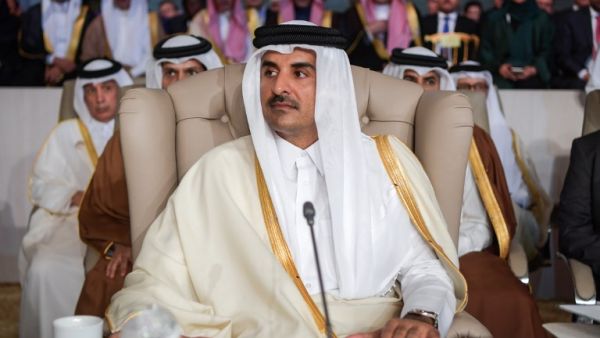 Qatar's Emir Sheikh Tamim bin Hamad Al-Thani attends the opening session of the 30th Arab League summit in the Tunisian capital Tunis on March 31, 2019. (FETHI BELAID / POOL / AFP)