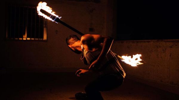 In this undated photo, a performer practises his craft at a fire jam (Photo courtesy of Anas Nahleh)