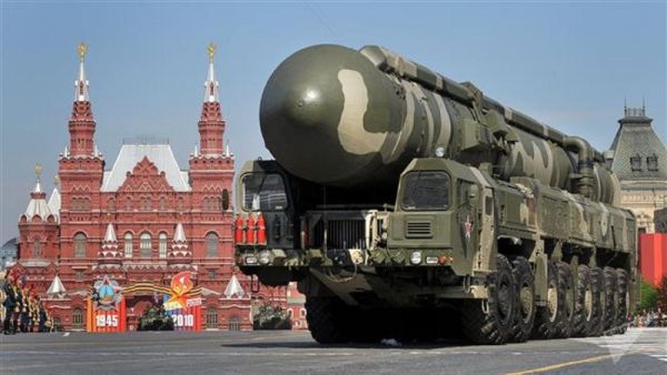 A Russian Topol-M intercontinental ballistic missile drives through Red Square during the Victory Day parade in Moscow. (AFP)
