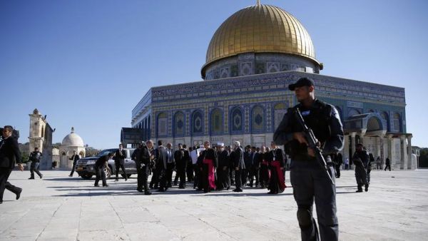 Israeli security forces at the Dome of the Rock in the al-Aqsa mosque compound, in Jerusalem. (AFP/ File Photo)