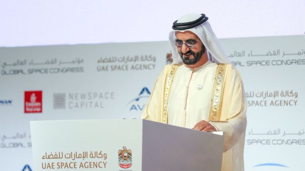 This satellite will be called “813”, which is the date that the House of Wisdom in Baghdad reached prosperity during the reign of Al-Ma'mun. (Twitter/ @DXBMediaOffice)