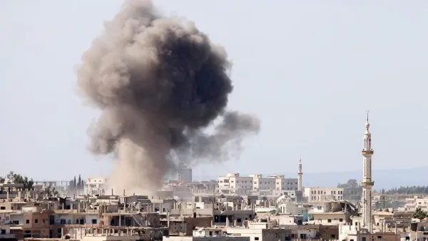 Smoke billows following reported air strikes on a rebel-held area in the southern Syrian city of Daraa. (AFP/File)