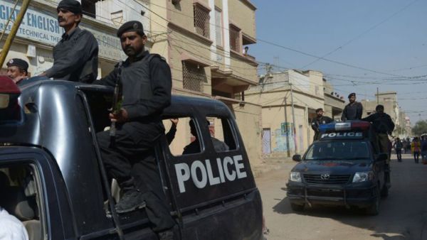 Pakistani policemen arrive at the scene at a shooting in January. (AFP/ File)