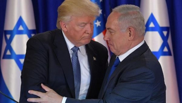 Israeli Prime Minister Benjamin Netanyahu and Trump hugging each other. (AFP/ File Photo)