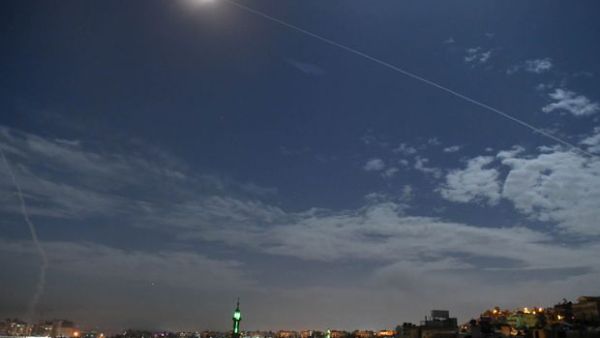 Syrian air defence batteries respond to what the Syrian state media said were Israeli missiles targeting Damascus on Jan. 21, 2019. (AFP/File)