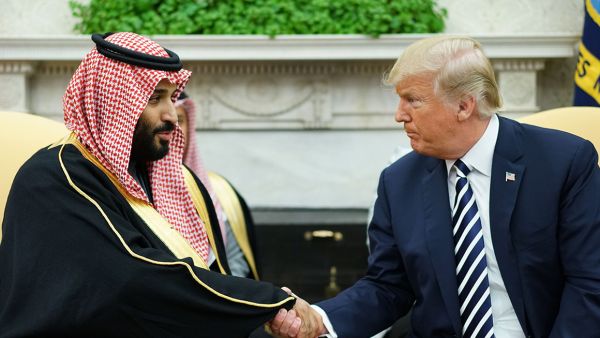 President Donald Trump shakes hands with Saudi Arabia's Crown Prince Mohammed bin Salman. (AFP/File)