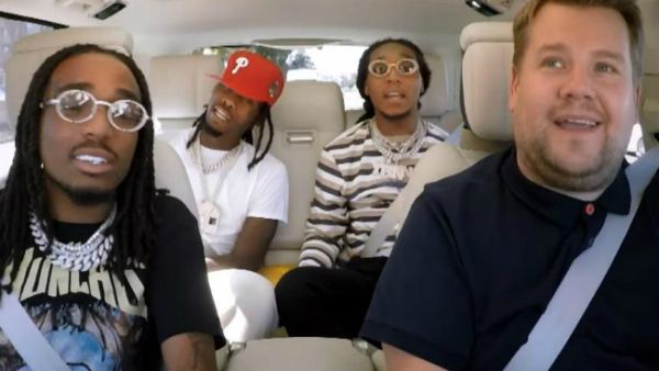 Rap Trio Takeoff, Quavo and Offset of Migos joined James Corden for the latest edition of Carpool Karaoke. (Source: The Late Late Show with James Corden - Youtube)