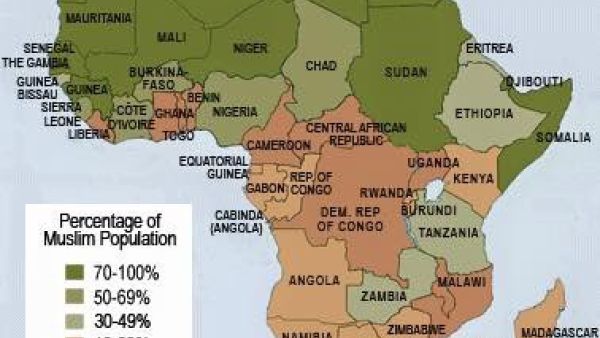 A map detailing the Muslim population in Africa.(twitter)