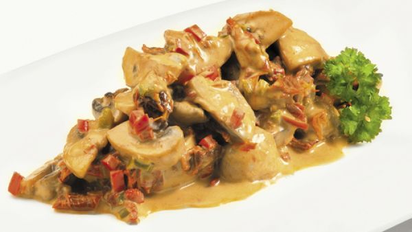 ستيك لحم بالكريمة والفطر
