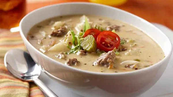 شوربة بنكهة التشيز برجر