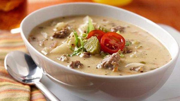 شوربة بنكهة التشيز برجر