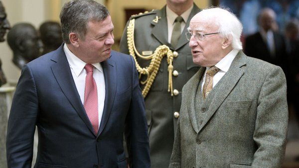 The King of Jordan went on a working visit to Dublin, Ireland, to discuss the refugee crisis with Irish President Michael D. Higgins. (Twitter)