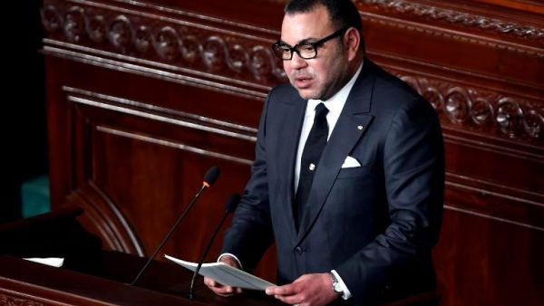 Moroccan King Mohammed VI gives a speech at Tunisia's Constituent Assembly on May 31, 2014. (AFP/File)