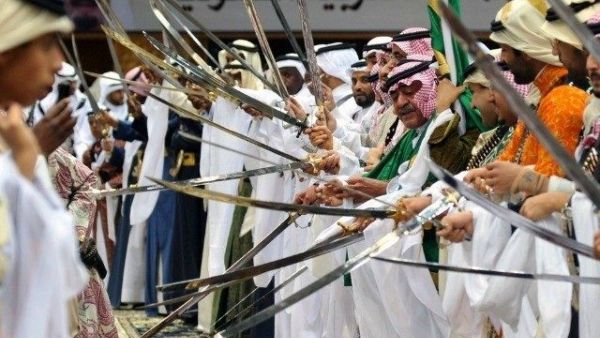 A file photo of Saudi men wielding their swords. (AFP/Fayez Nureldine)