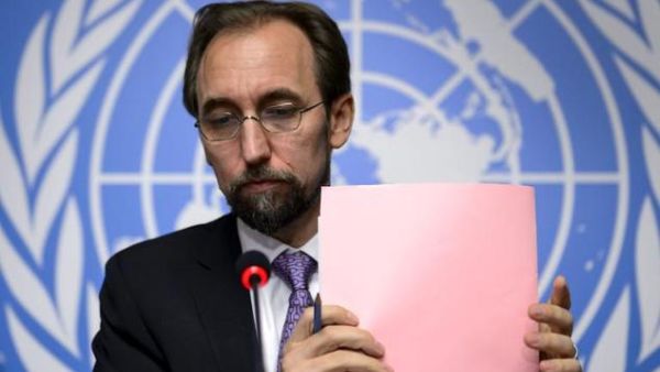 UN High Commissioner for Human Rights Zeid Ra'ad Al Hussein attends a press conference. (AFP/File)