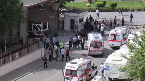 Ambulances on the site of the blast. (Twitter)