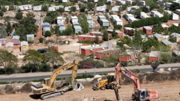 Preparatory work is carried out on a construction site in the Ariel settlement in September this year. (AFP/Jack Guez)