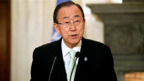 UN Secretary General Ban Ki-moon delivers a speech at a press conference after his meeting with Greek Prime Minister Alexis Tsipras in the capital, Athens, on June 18, 2016. (AFP/File)