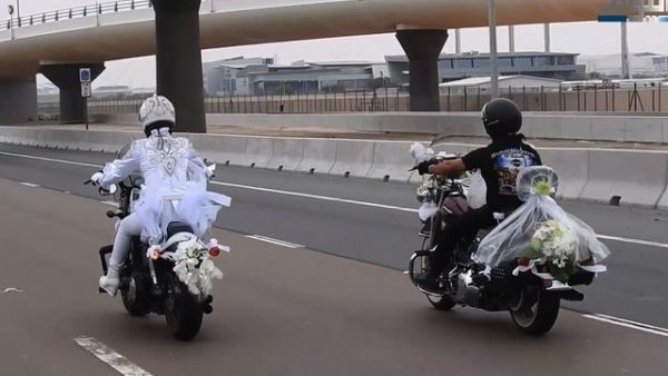 A screenshot of the video posted on Youtube by AmmanAlyoum on the wedding of Nadia Hussein and Emirati Salem Al Muraikhi. (YouTube)