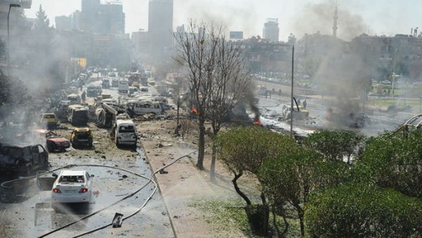A powerful car bomb explosion in the centre of Damascus on February 21, 2013. (AFP/File) 
