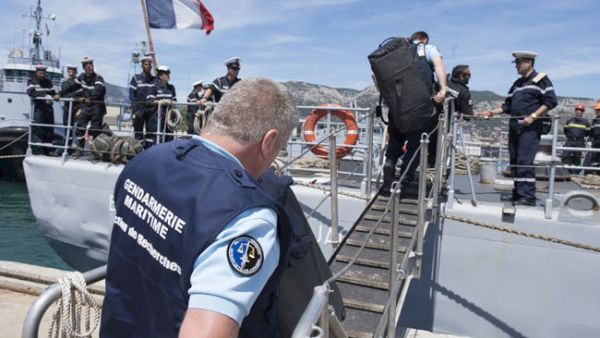 Southeastern France shows French marines embarking to take part in a search operation of the missing EgyptAir plane. (AFP/Stephane Dzioba/Sirpa Marine)