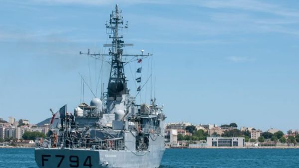 French naval ship the EV Jacoubet leaves Toulon, southeastern France to take part in the search operation for the missing EgyptAir plane. (AFP/File)