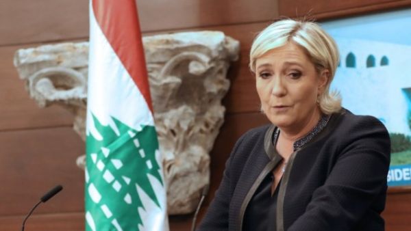 France's far-right presidential candidate Marine Le Pen speaks during a press conference in Beirut, Lebanon. (AFP/File)