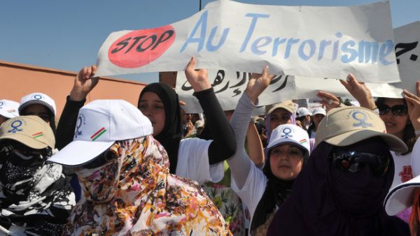 Moroccan women protest extremism in this file photo. (AFP/File)