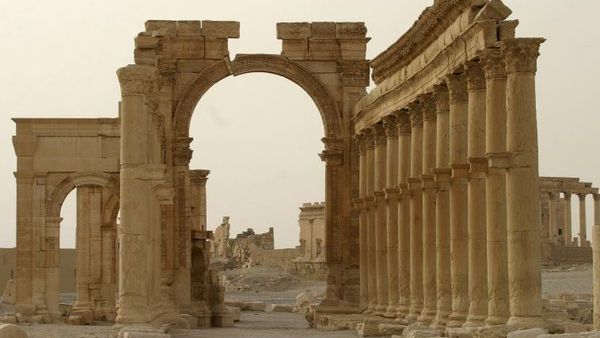 A screenshot of Palmyra's ruins. (Twitter)