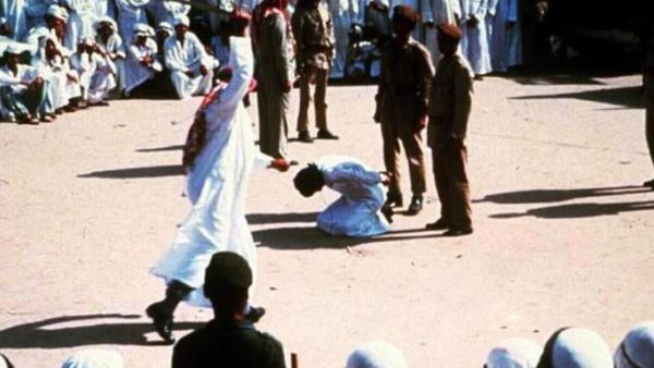 A public beheading in Saudi Arabia. (Twitter)