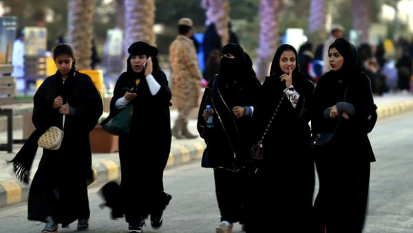 Saudi women arrive to attend the Janadriyah festival of Heritage and Culture north of Riyadh. (AFP/File)