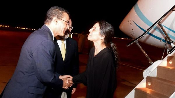 Nourane Houas arrived in Muscat, Oman, after ten months of captivity in Yemen. (AFP/File)