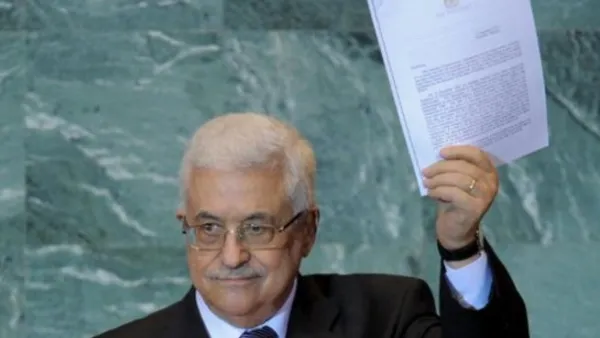 الرئيس الفلسطيني خلال طلبه عضوية فلسطين الكاملة في الأمم المتحدة