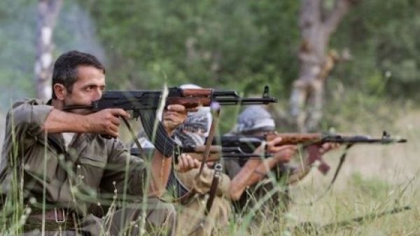 PKK fighters in a training exercise (AFP/File)