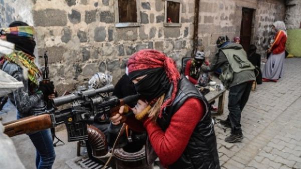 Kurdistan Workers Party (PKK) militants in Diyarbakir, Turkey. (AFP/File)