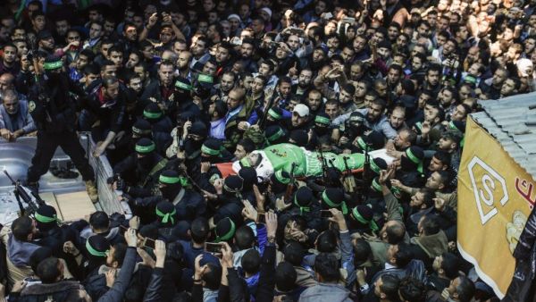 The funeral of Mazen Fuqaha in Gaza. (AFP)
