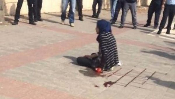 Marah Jawdat Moussa Bakir is seen in a screenshot shared on social media at the time of her detention. (Twitter)