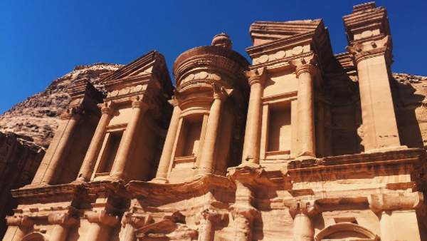 A monastery carved into the stone at Petra. (Albawaba)