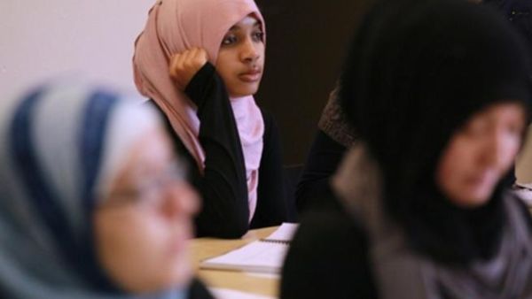 UNITED STATES, BERKELEY : BERKELEY, CA - AUGUST 30: Naeemah Gilchrist (C) looks on during a lecture at Zaytuna College August 30, 2010 in Berkeley, California. Zaytuna College opened its doors on August 24th and hopes to become the first accredited four-year Islamic college in the United States. UNITED STATES, BERKELEY : BERKELEY, CA - AUGUST 30: Naeemah Gilchrist (C) looks on during a lecture at Zaytuna College August 30, 2010 in Berkeley, California. Zaytuna College opened its doors on August 24th and hopes to become the first accredited four-year Islamic college in the United States.