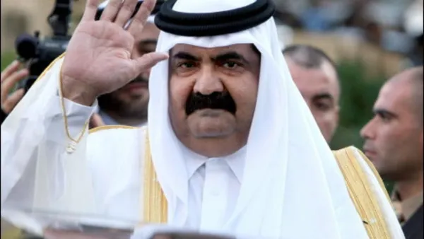 أمير قطر يلقي كلمة في حفل عشاء اقامه ملك اسبانيا 