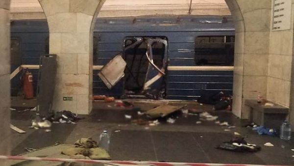 The site of the April 3 blast on the St Ptersburg metro. (AFP/file)