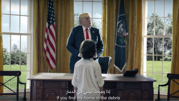Zain Ramadan commercial features an Arab child addressing powerful leaders of the world. (Screenshot)