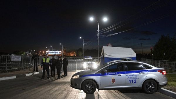 Russian police guard the access to Argentina's base camp after the squad arrives in Bronnitsy, near Moscow, on Sunday, June 10, 2018. (AFP/ File)
