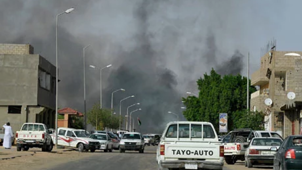 Smoke rises in Sabha, Libya. (AFP/File)