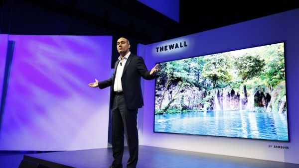 Samsung’s “The Wall,” a 146-inch modular TV with MicroLED technology delivers incredible definition, without restrictions to size, resolution or form. It is a self-emitting TV with micrometer (µm) scale LEDs – which are much smaller than current LEDs, and serve as their own source of light.


