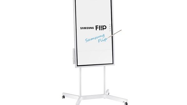 The Samsung Flip display delivers unprecedented collaboration efficiency by condensing the multiple tools and processes required for a traditional meeting into a sleek, stylish all-in-one design.